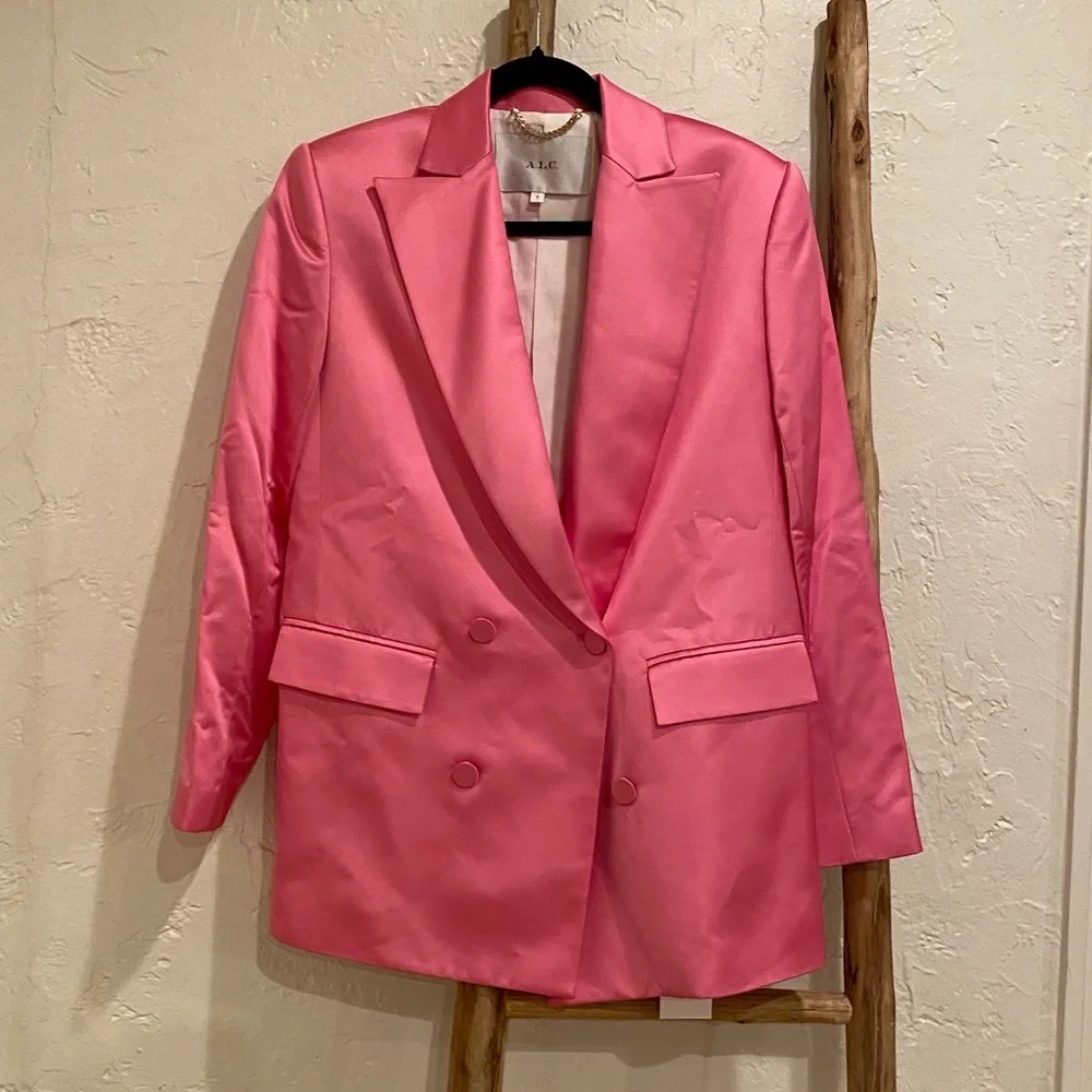 A.L.C. Riley Jacket Oversized Blazer in Chateau Rose Pink Size 0